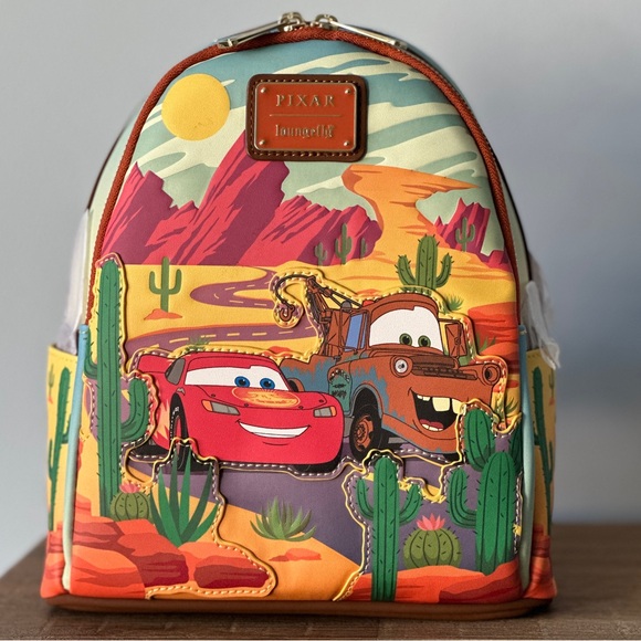 Loungefly Handbags - Loungefly Disney Pixar Cars Lightning McQueen and Mater Mini Backpack